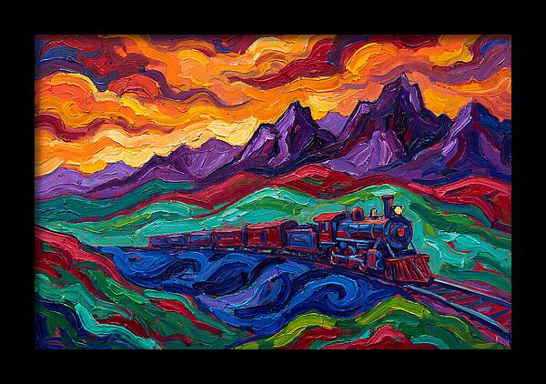 Train Landscape At Sunset