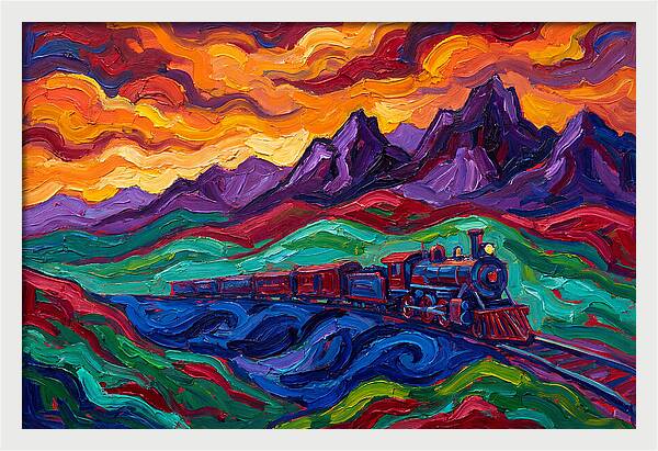 Train Landscape At Sunset