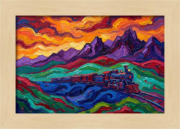 Train Landscape At Sunset