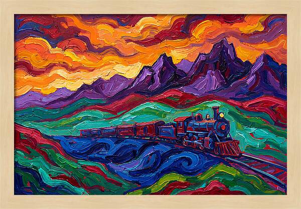 Train Landscape At Sunset