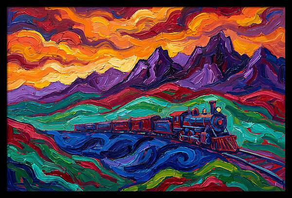 Train Landscape At Sunset