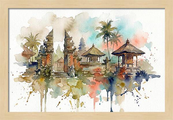 Tranquil Balinese Temple Scene