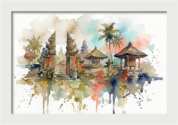 Tranquil Balinese Temple Scene