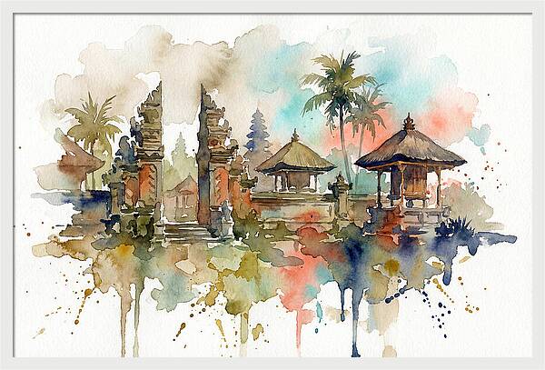 Tranquil Balinese Temple Scene