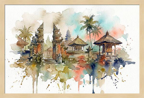 Tranquil Balinese Temple Scene