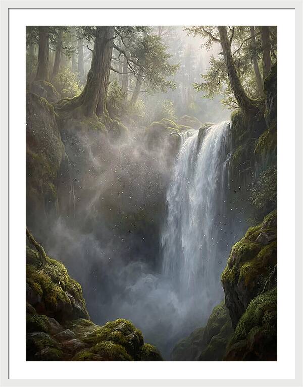 Tranquil Cascade Reflections