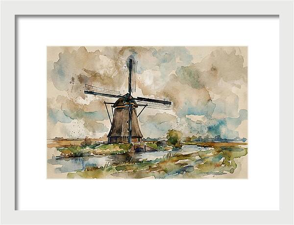Tranquil Dutch Windmill Scene