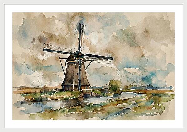Tranquil Dutch Windmill Scene