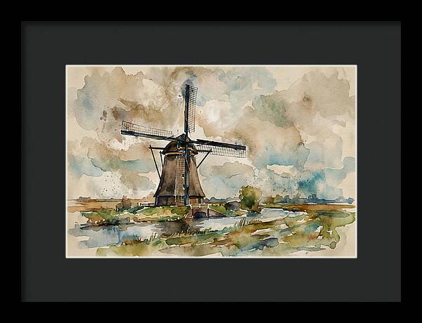 Tranquil Dutch Windmill Scene
