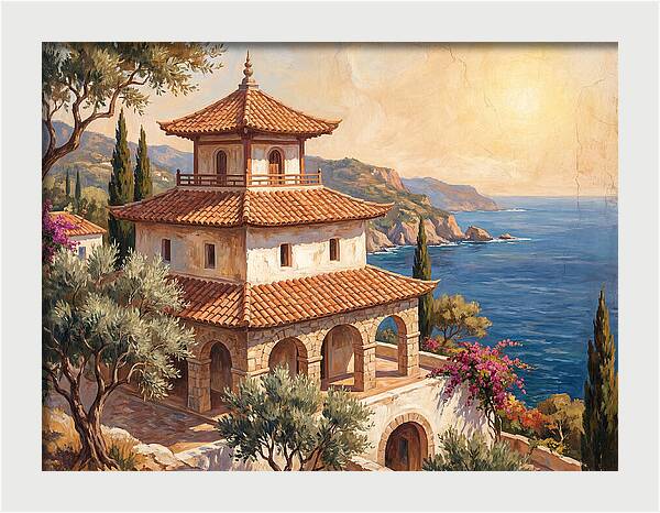 Tranquil Mediterranean Pagoda