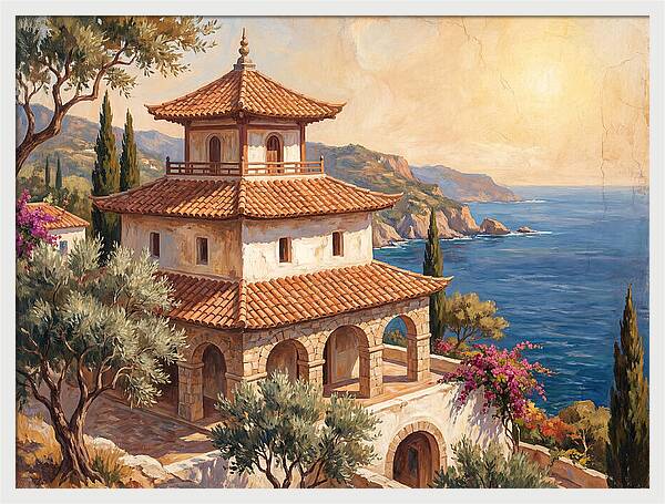 Tranquil Mediterranean Pagoda