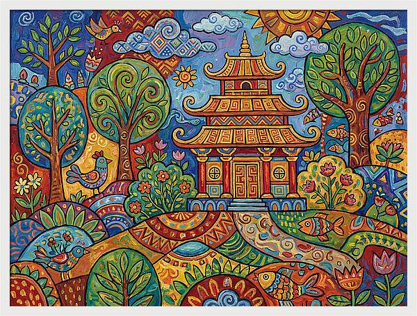 Tranquil Moments At The Temple