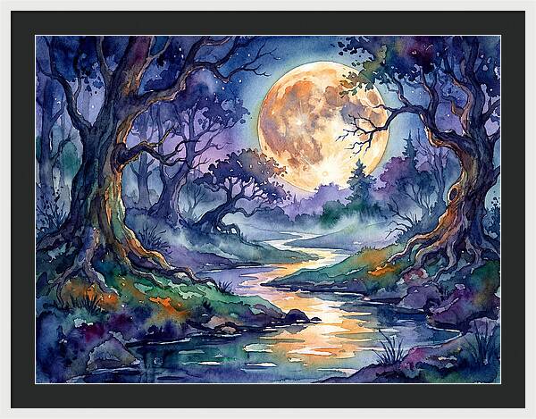 Tranquil Moonlit Landscape