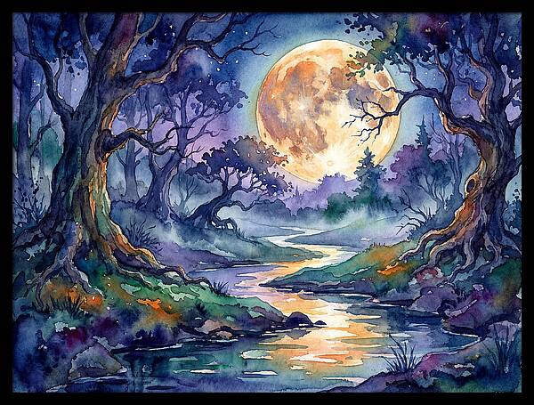 Tranquil Moonlit Landscape