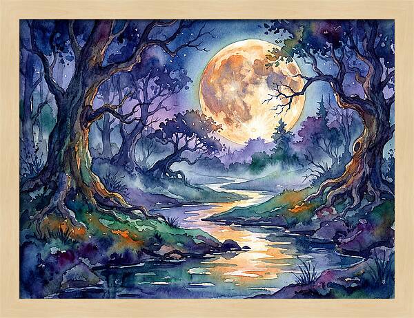 Tranquil Moonlit Landscape