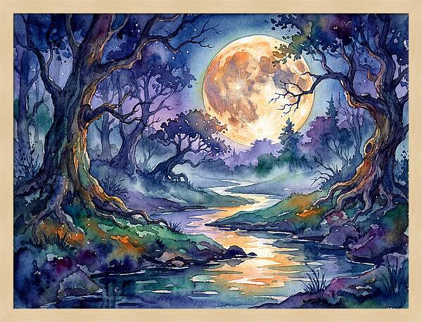 Tranquil Moonlit Landscape
