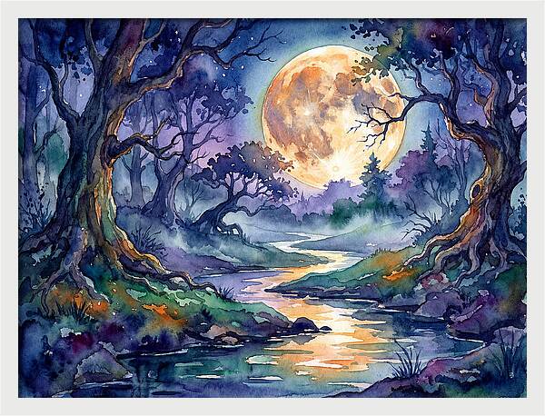 Tranquil Moonlit Landscape