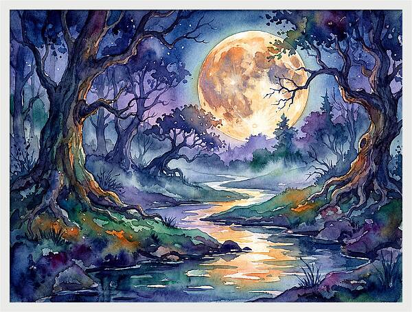 Tranquil Moonlit Landscape