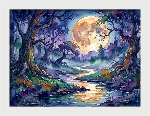 Tranquil Moonlit Landscape