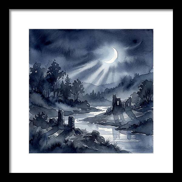 Tranquil Night Over Hills