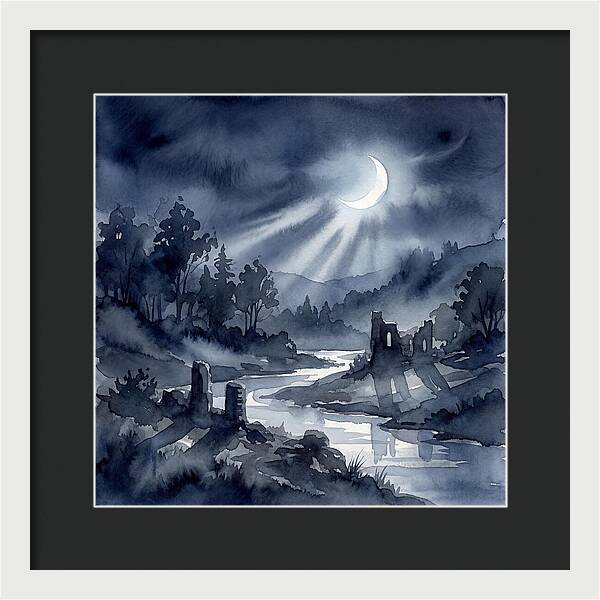 Tranquil Night Over Hills