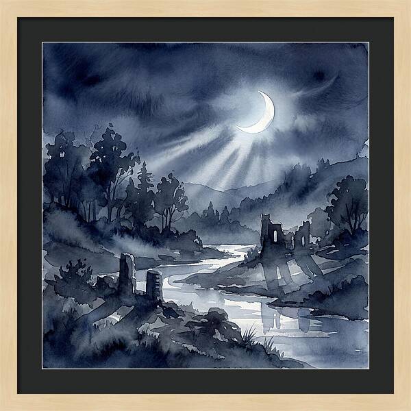 Tranquil Night Over Hills