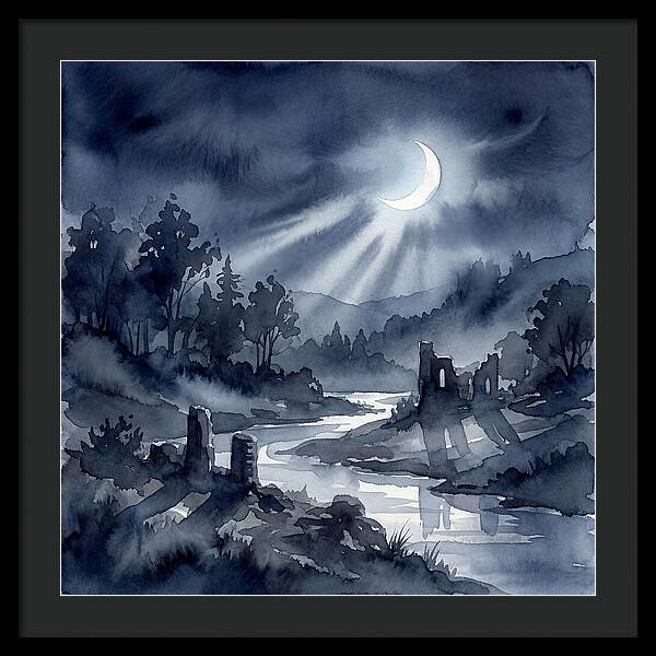 Tranquil Night Over Hills