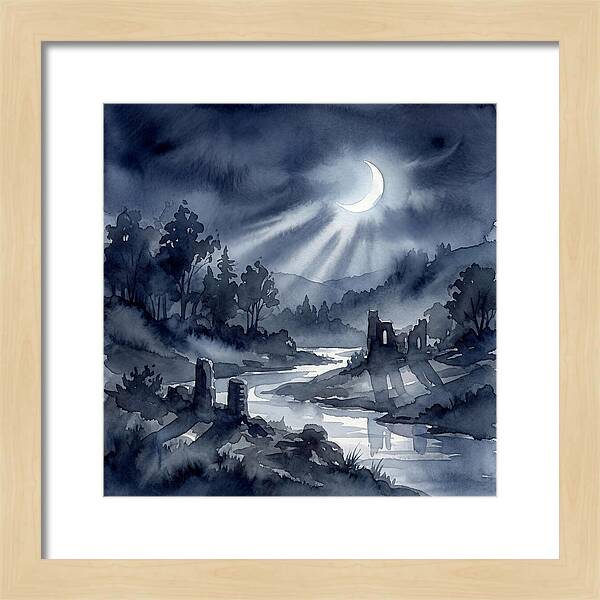 Tranquil Night Over Hills