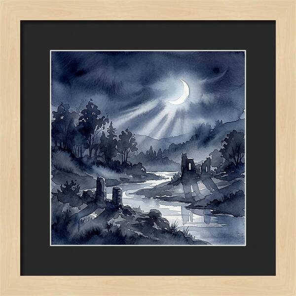 Tranquil Night Over Hills