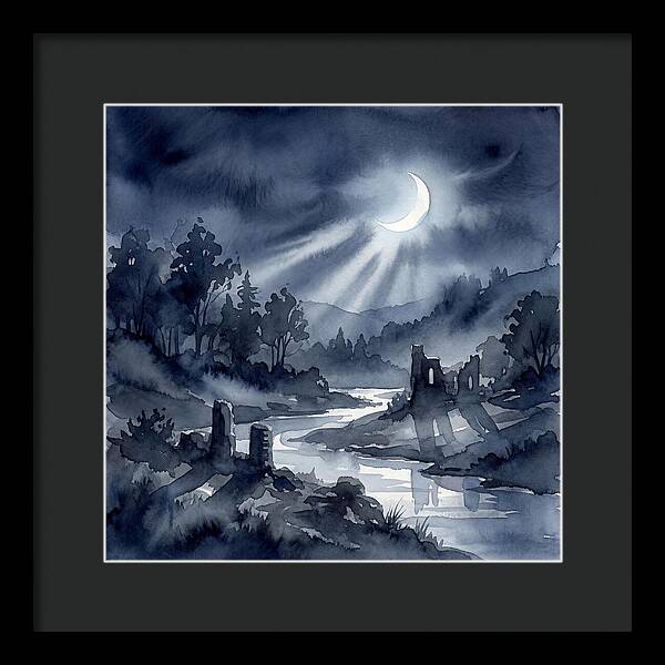 Tranquil Night Over Hills