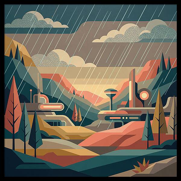 Tranquil Rainy Day Scene