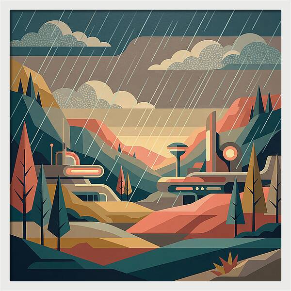 Tranquil Rainy Day Scene