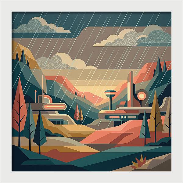 Tranquil Rainy Day Scene