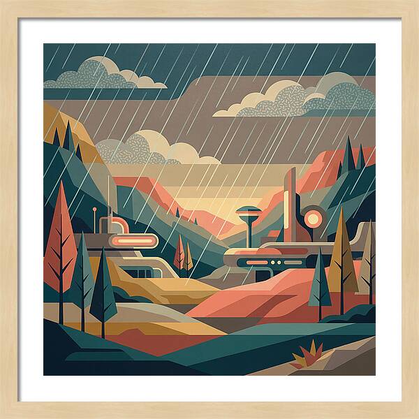 Tranquil Rainy Day Scene