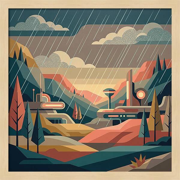 Tranquil Rainy Day Scene