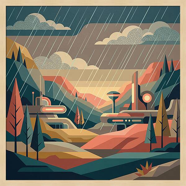 Tranquil Rainy Day Scene