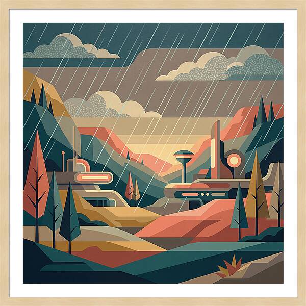 Tranquil Rainy Day Scene