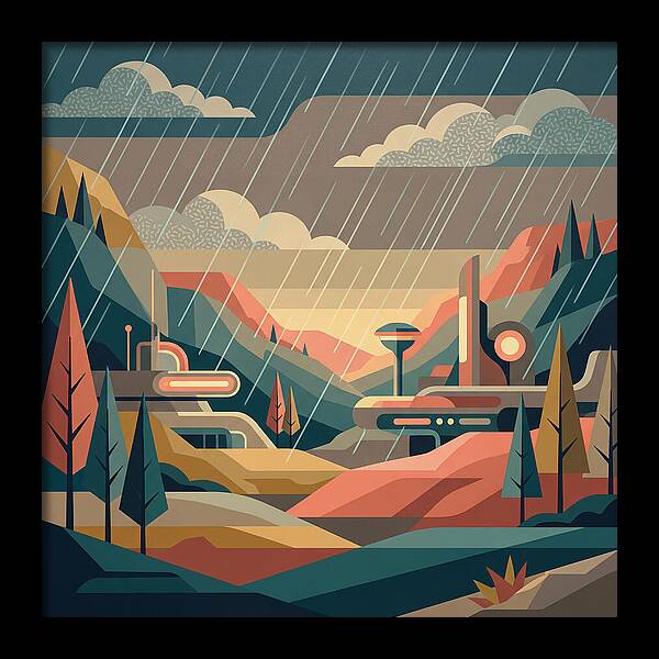 Tranquil Rainy Day Scene