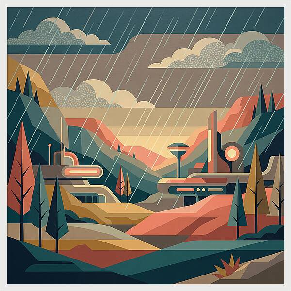 Tranquil Rainy Day Scene