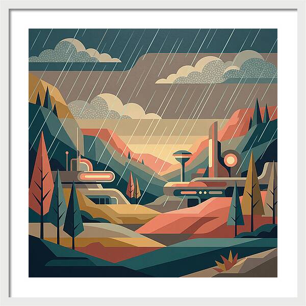 Tranquil Rainy Day Scene