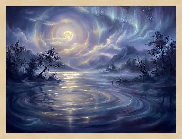 Tranquil Reflections Under Moonlight