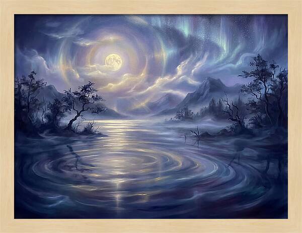 Tranquil Reflections Under Moonlight