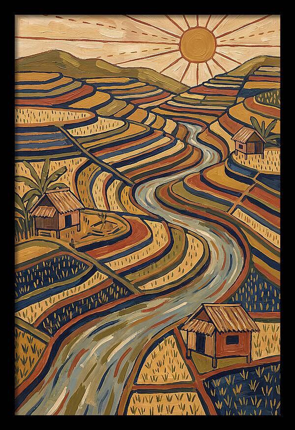 Tranquil Rice Field Reflections