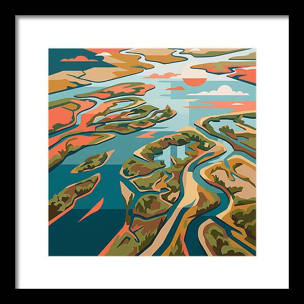 Tranquil River Delta Reflections