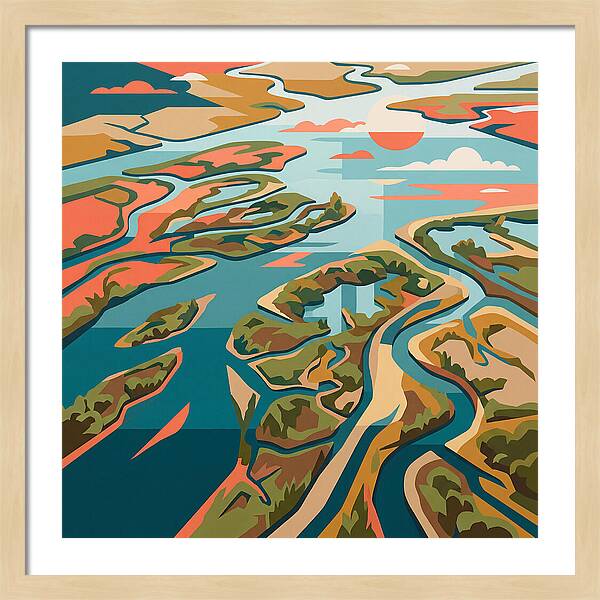 Tranquil River Delta Reflections