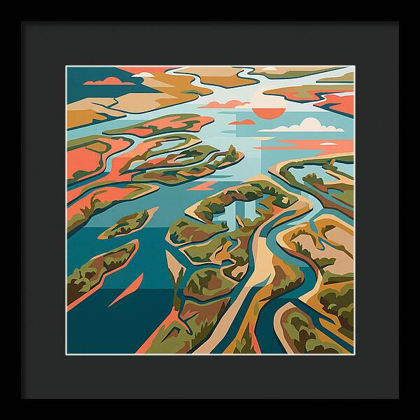 Tranquil River Delta Reflections