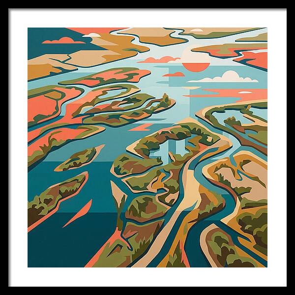Tranquil River Delta Reflections