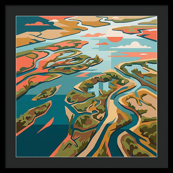 Tranquil River Delta Reflections