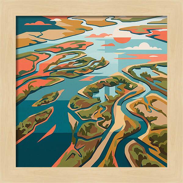 Tranquil River Delta Reflections