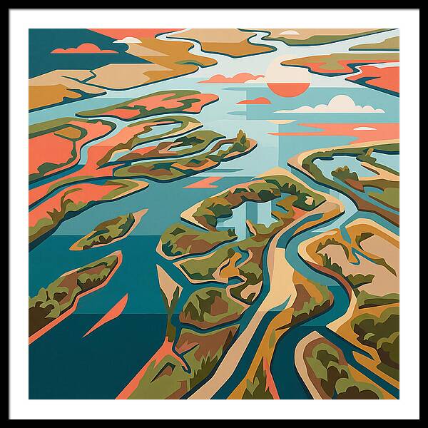 Tranquil River Delta Reflections